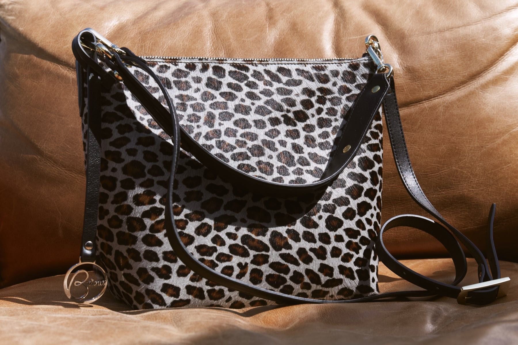 BIDINIS mini Hobo bag pony skin-Leopard