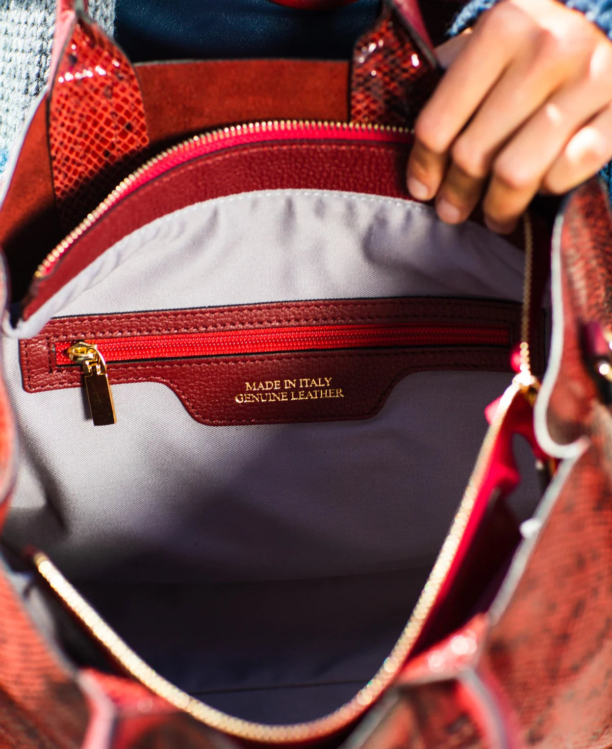 BIDINIS Florence Snakeskin Tote