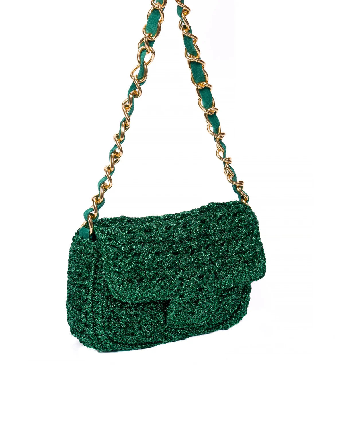 BIDINIS Lucrezia Lurex Small raffia crochet handbag