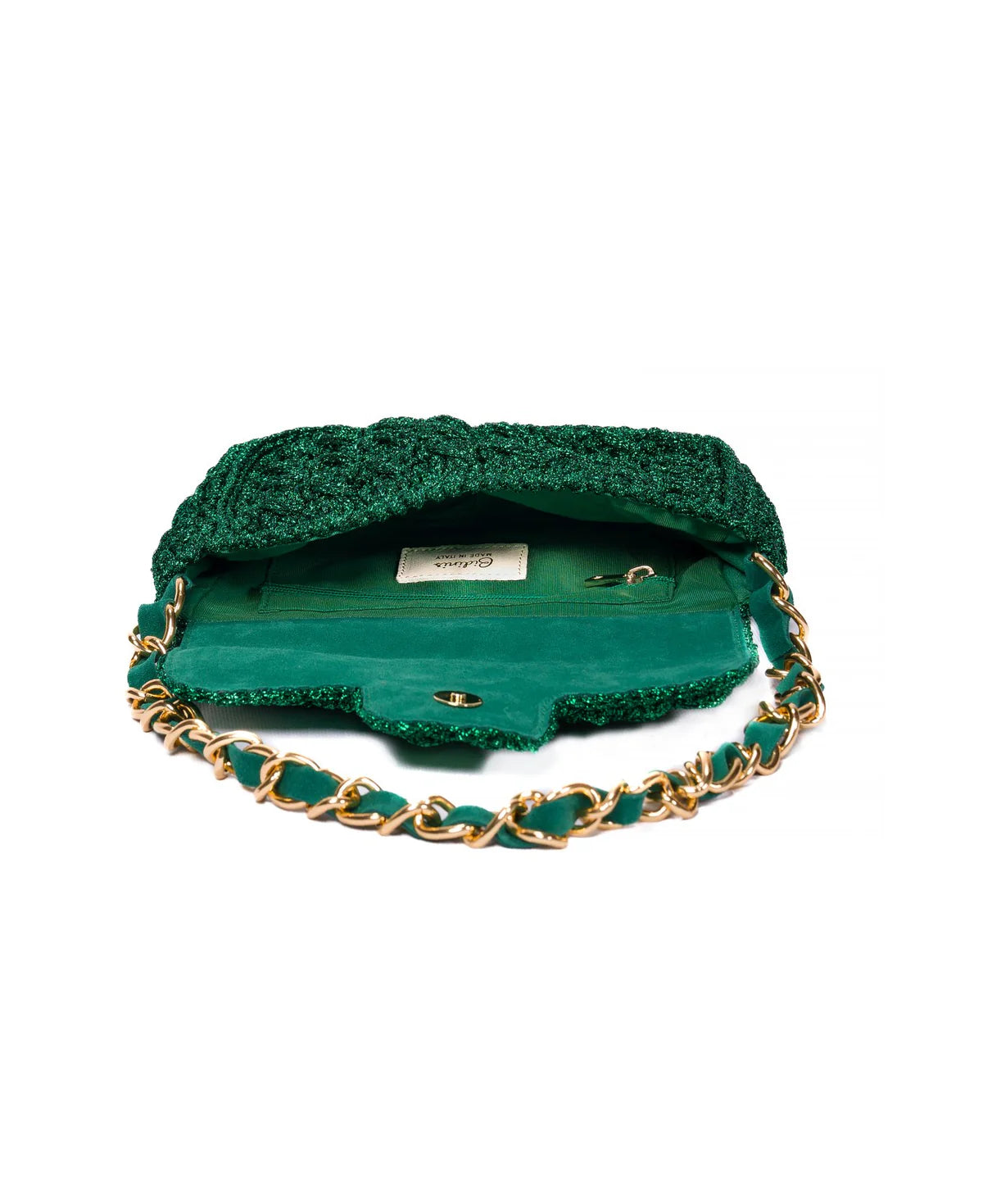 BIDINIS Lucrezia Lurex Small raffia crochet handbag