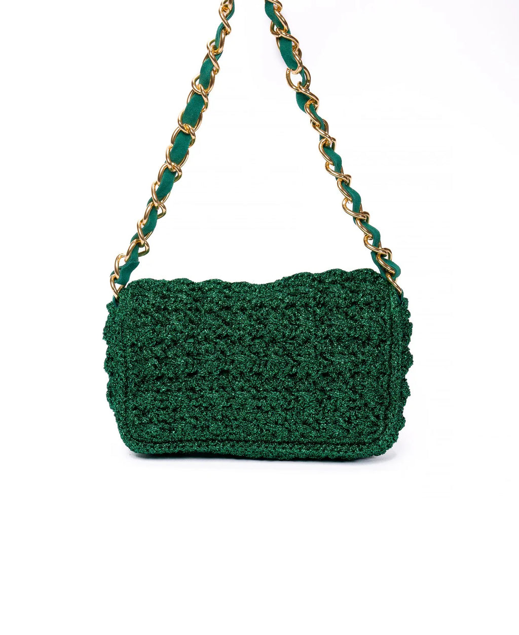 BIDINIS Lucrezia Lurex Small raffia crochet handbag