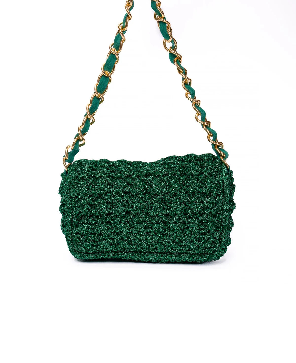 BIDINIS Lucrezia Lurex Small raffia crochet handbag