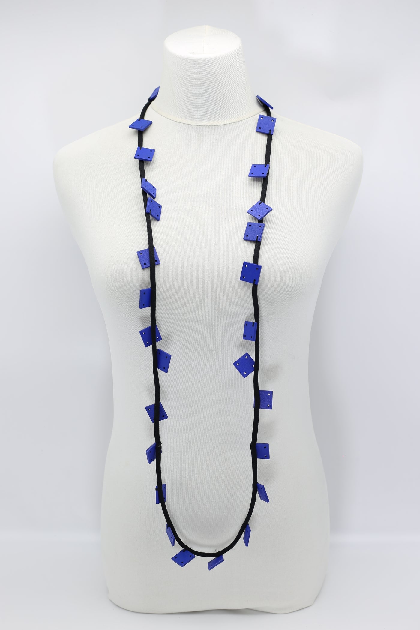 JIANHUI LONDON Wooden Squares on cord Cobalt