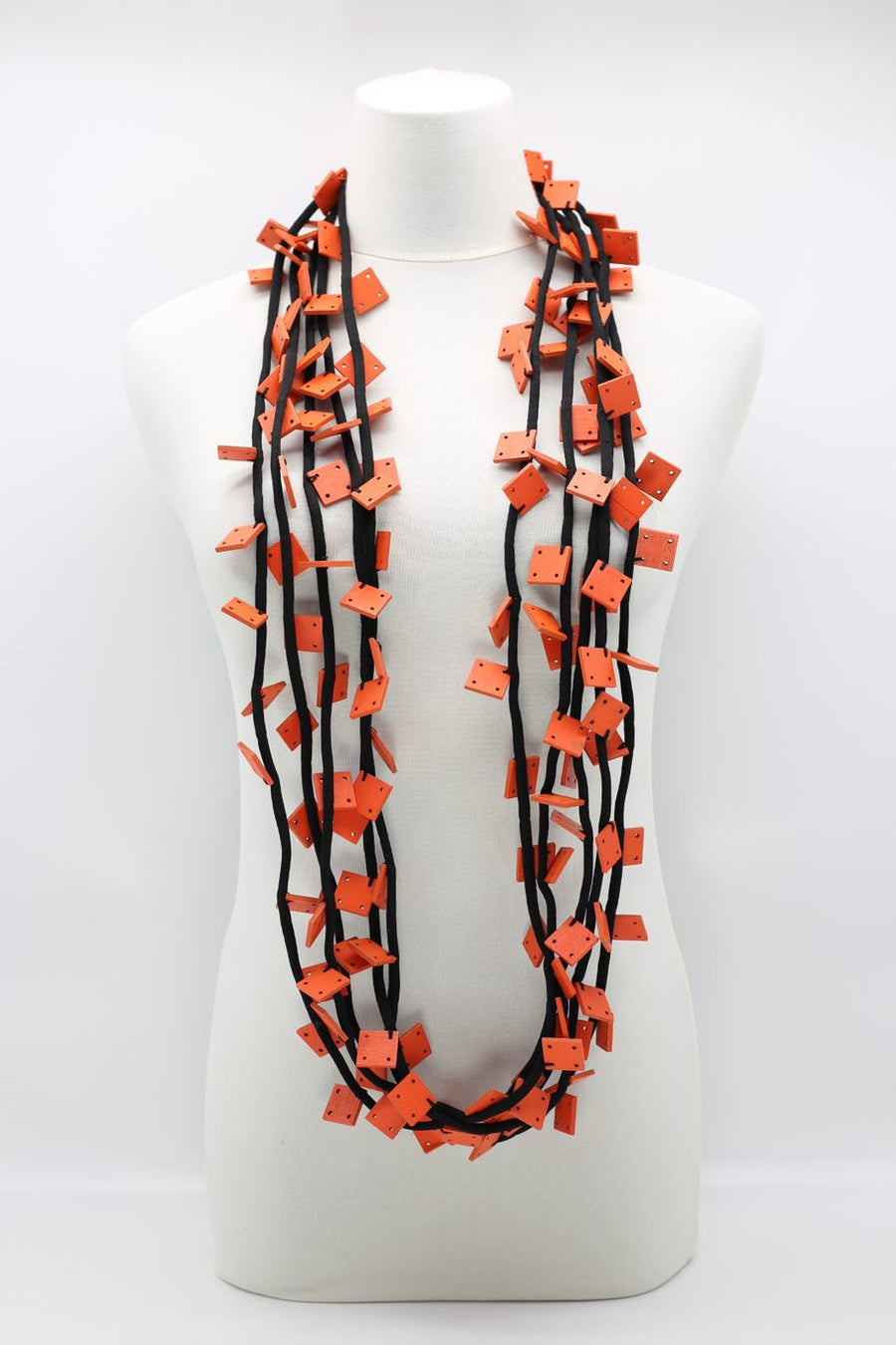 JIANHUI LONDON Wooden Squares on cord Orange