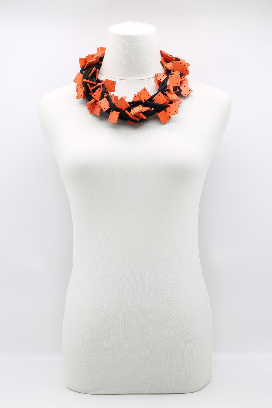 JIANHUI LONDON Wooden Squares on cord Orange