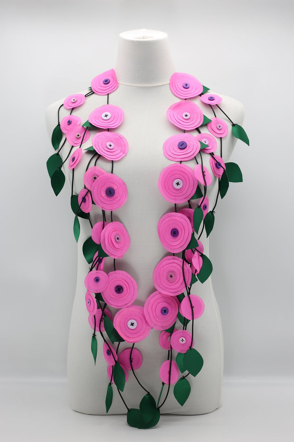 JIANHUI LONDON Handmade Recycled Fabric Flower Necklace