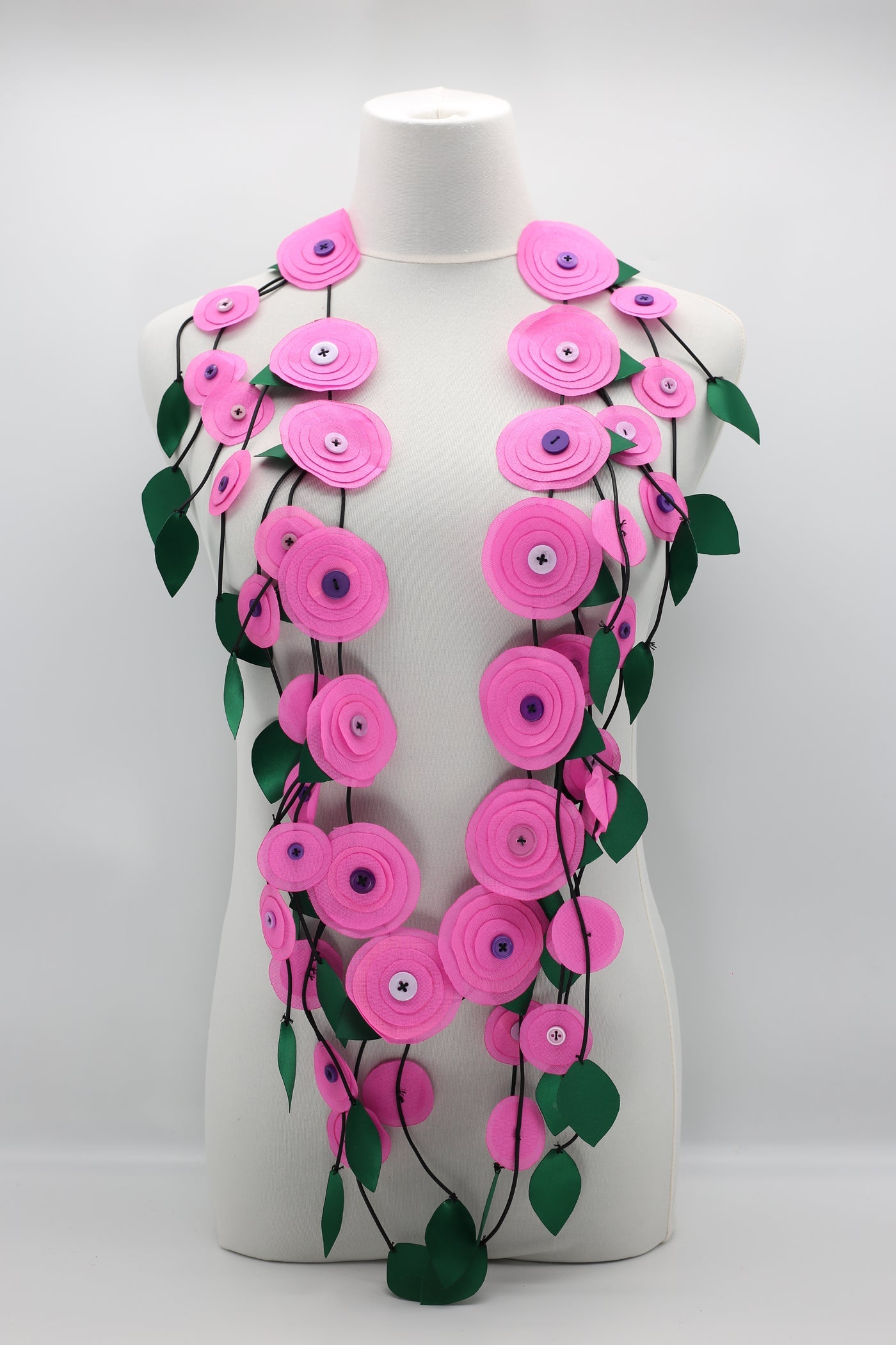 JIANHUI LONDON Handmade Recycled Fabric Flower Necklace