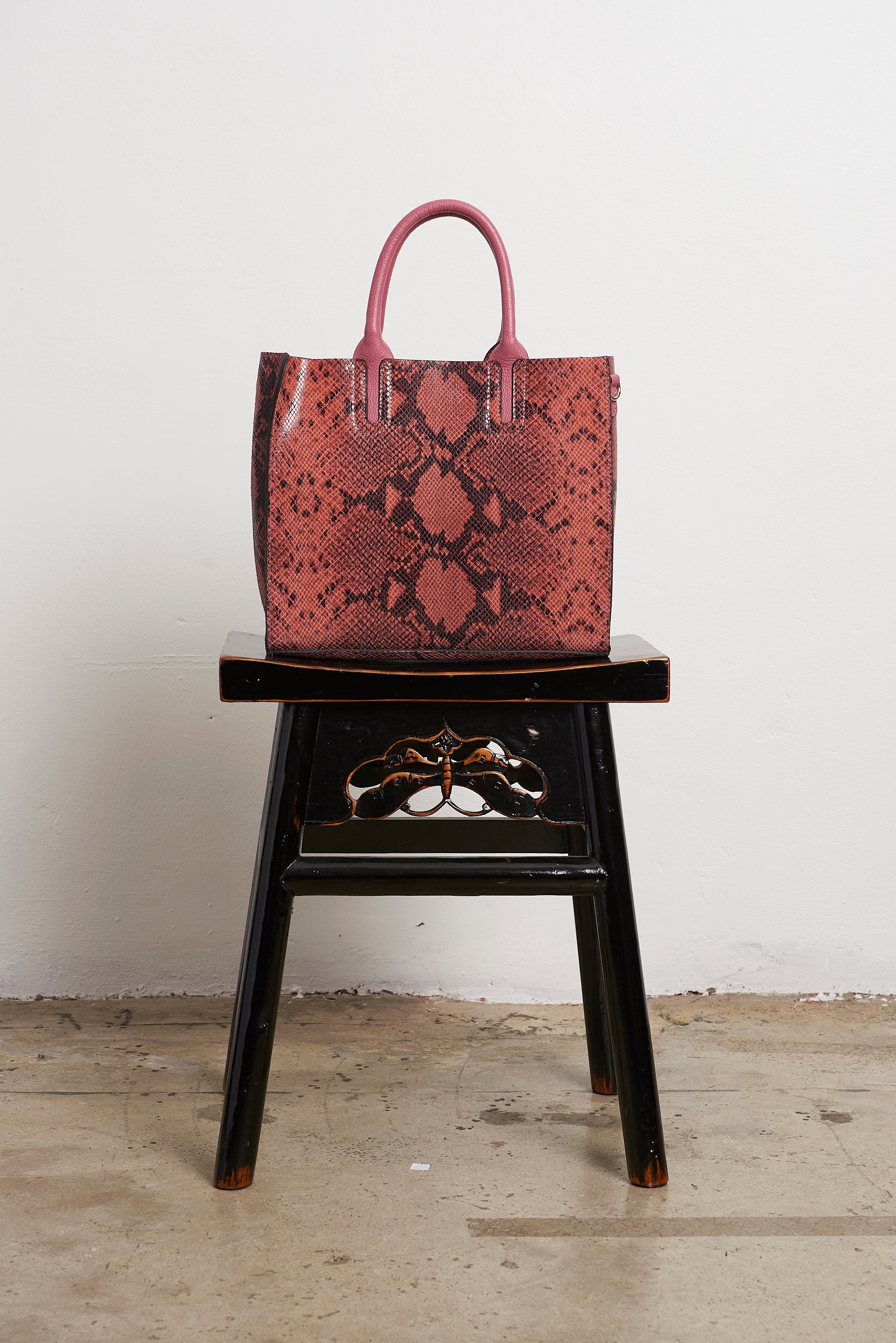 BIDINIS Florence Snakeskin Tote