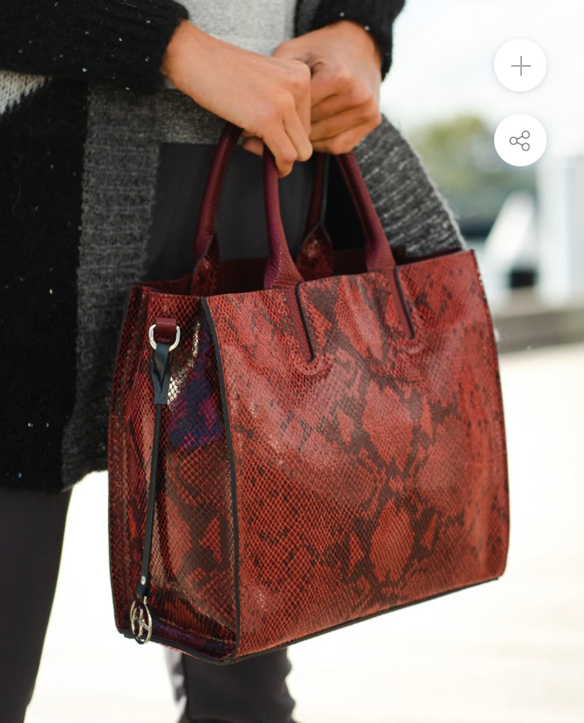 BIDINIS Florence Snakeskin Tote