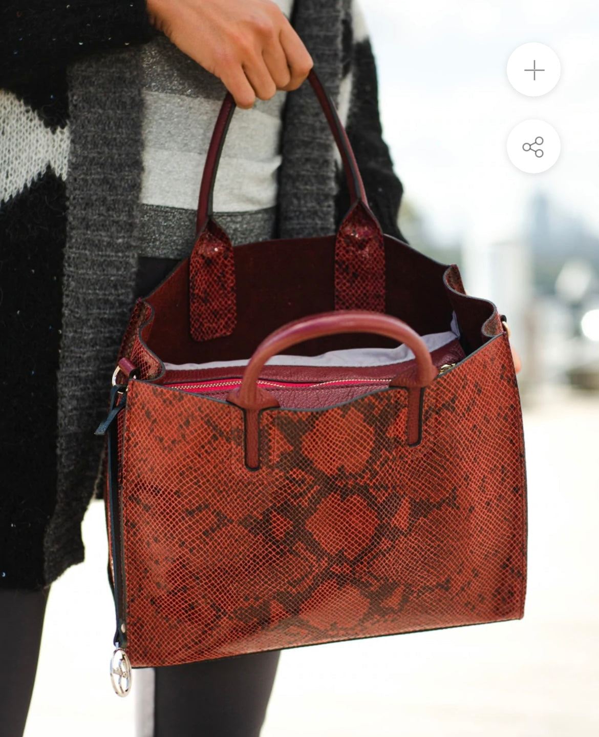 BIDINIS Florence Snakeskin Tote