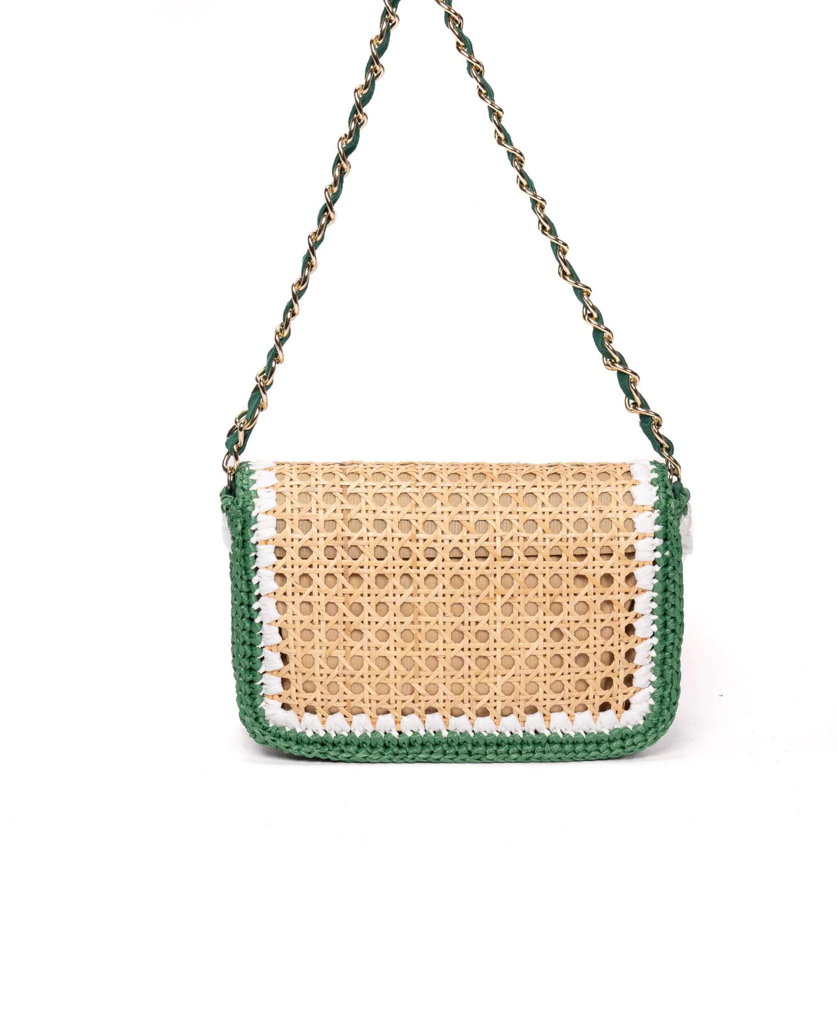 BIDINIS Ginevra Rattan and Raffia Bag in Medium