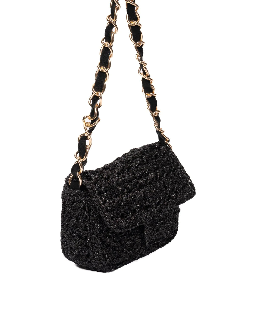 BIDINIS Lucrezia Lurex Small raffia crochet handbag