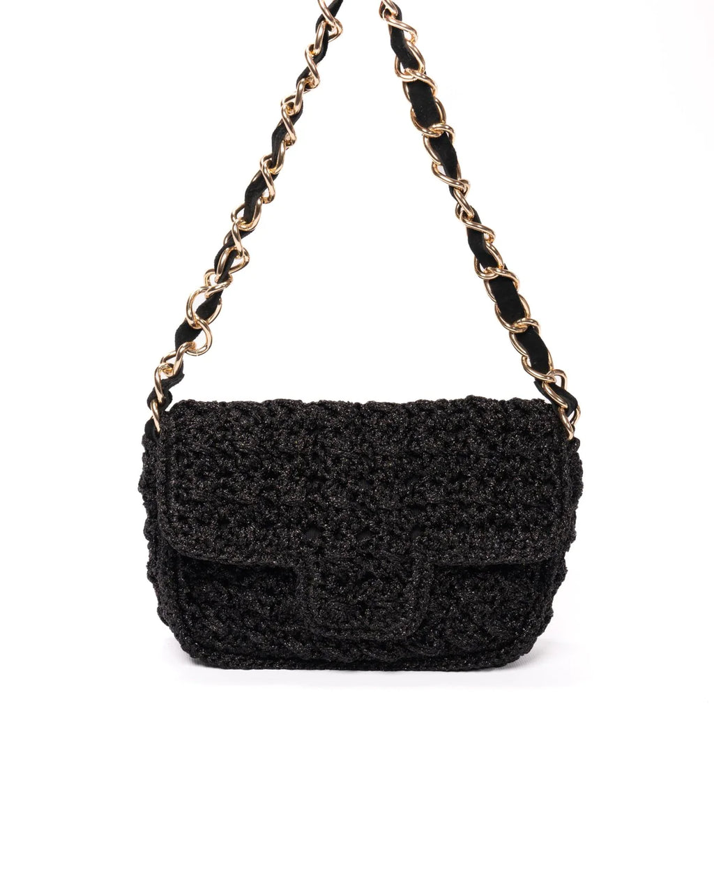 BIDINIS Lucrezia Lurex Small raffia crochet handbag