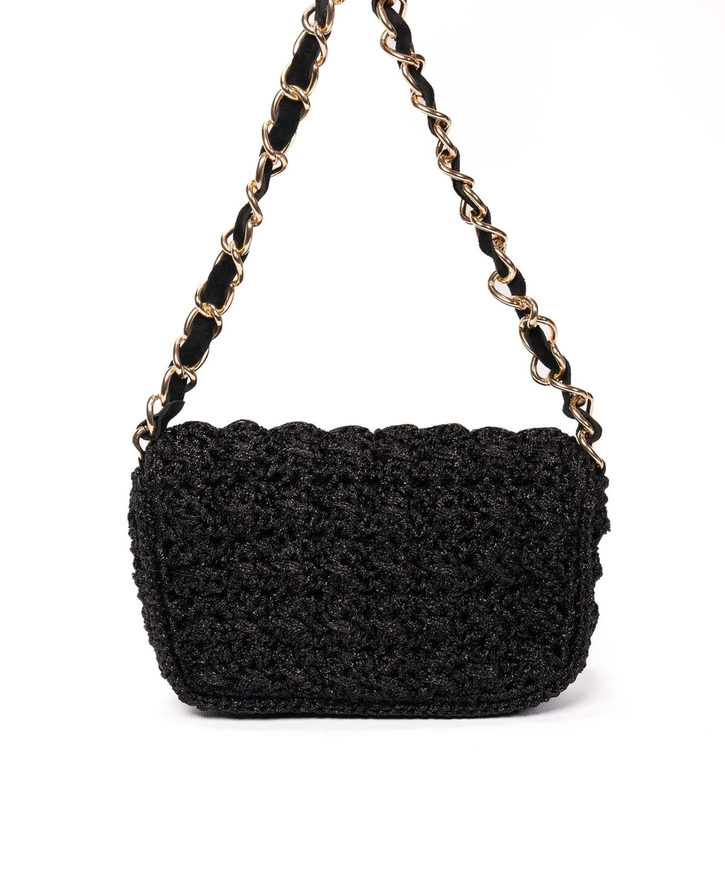 BIDINIS Lucrezia Lurex Small raffia crochet handbag