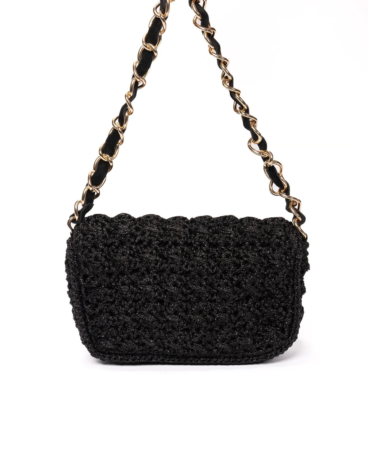 BIDINIS Lucrezia Lurex Small raffia crochet handbag