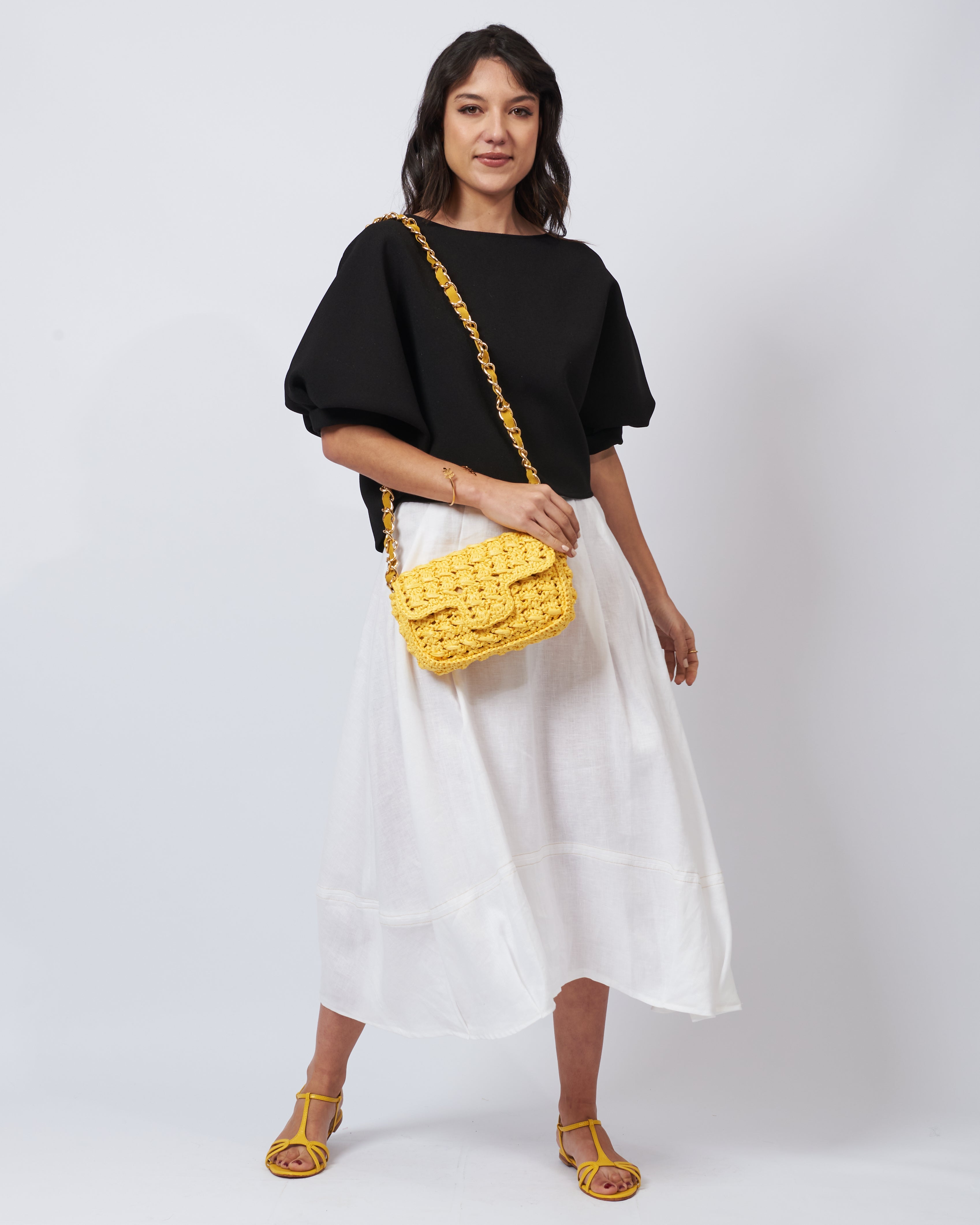 BIDINIS Lucrezia Small Raffia Shoulder Bag