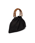 BIDINIS Caterina Medium Raffia Shopping Bag Black