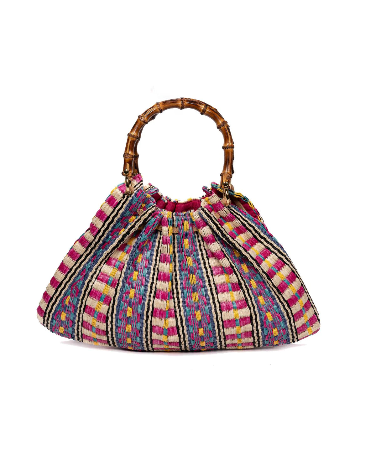 BIDINIS Caterina Medium Aztec Raffia Shopping Bag