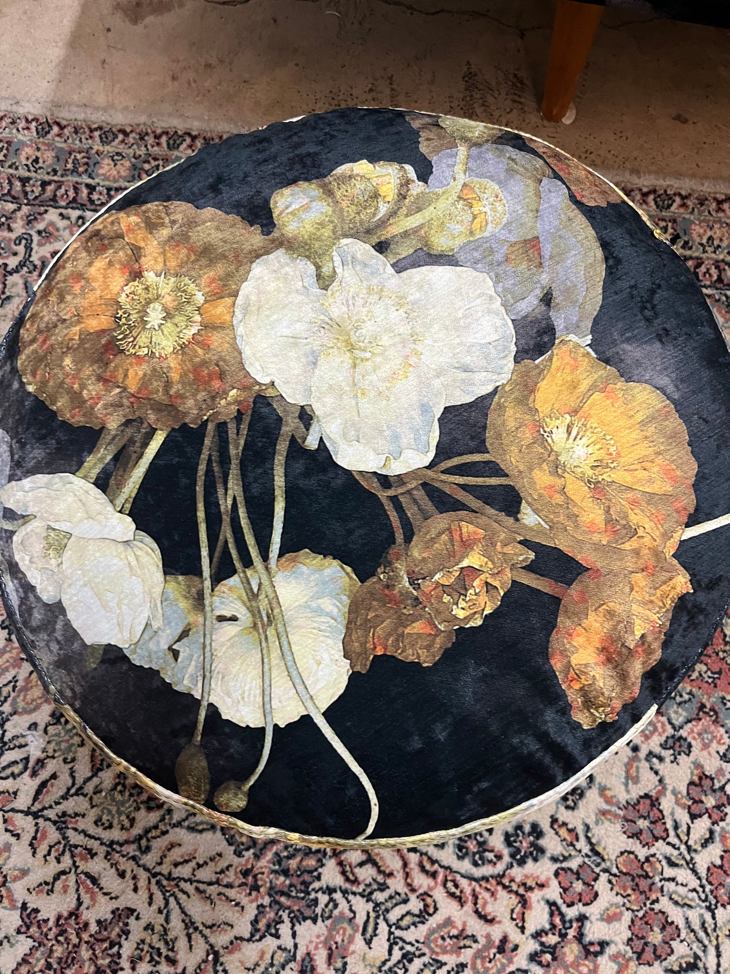 MS CHIEF DESIGNS Sulphur Poppies Pouffe