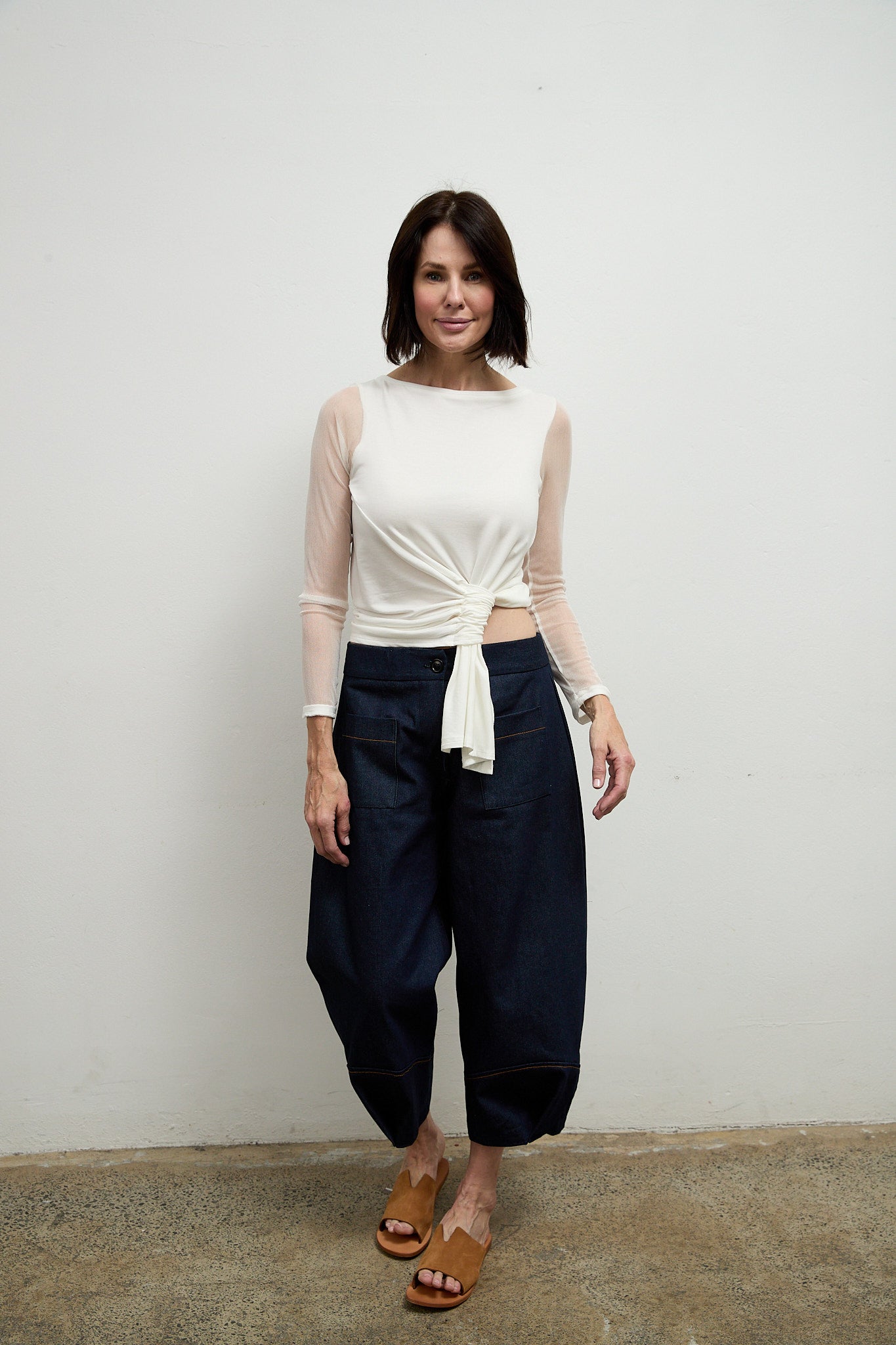 Tokyo silk mesh sleeve top