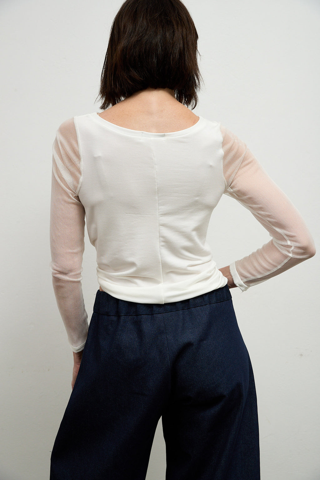 Tokyo silk mesh sleeve top