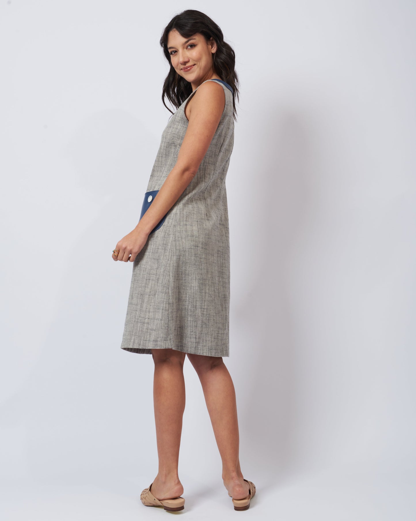 Audrey Linen and Leather Dress