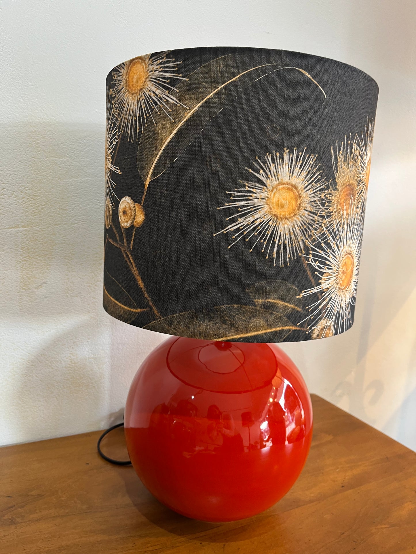 MS CHIEF DESIGNS Small Red Sphere Lamp with Kalypto Oxide Shade