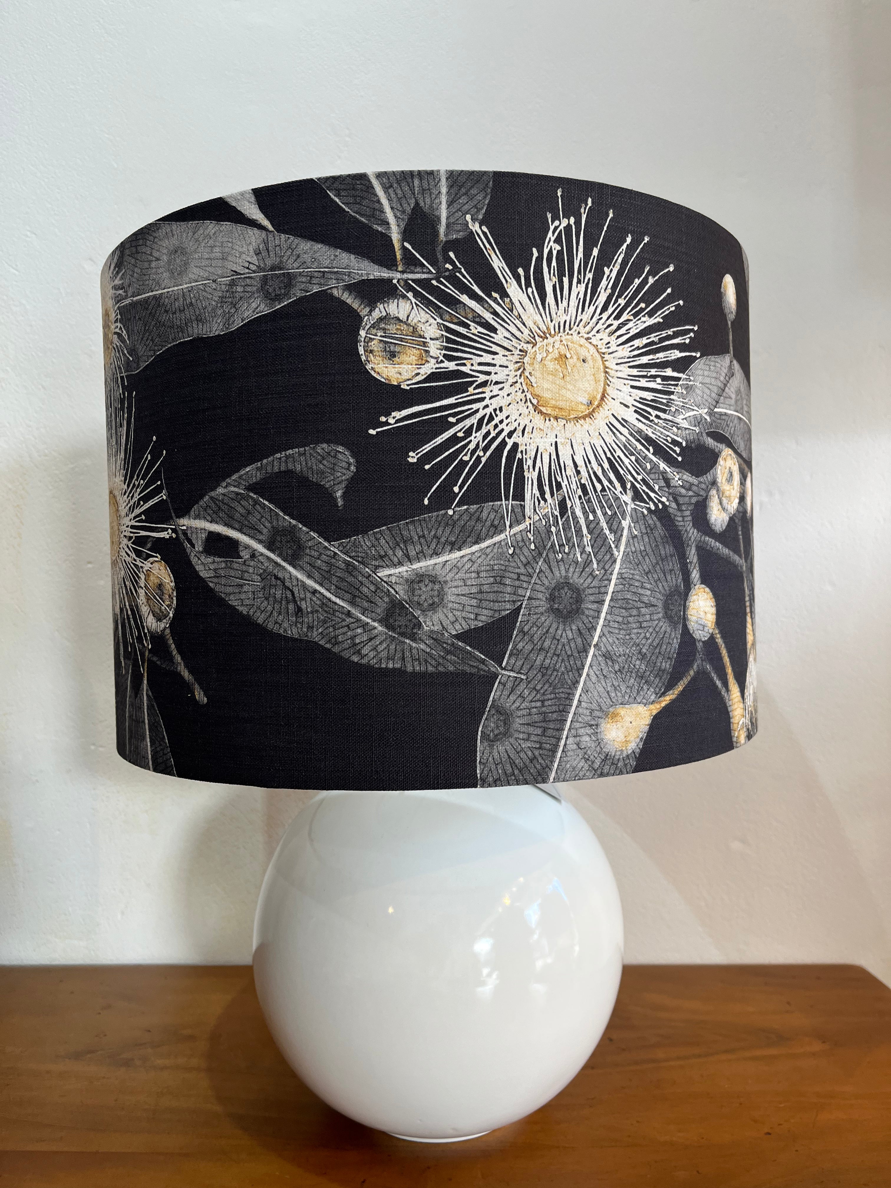 MS CHIEF DESIGNS Small White Sphere Lamp with Kalypto Yuki Shade