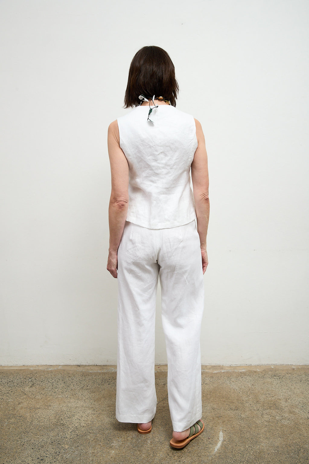 Bacall Twill Linen Pants white
