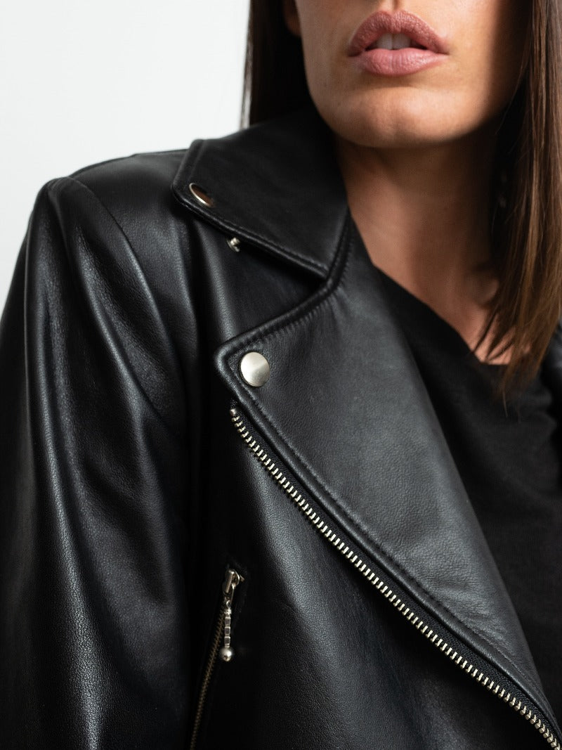 Leather Biker Jacket Black