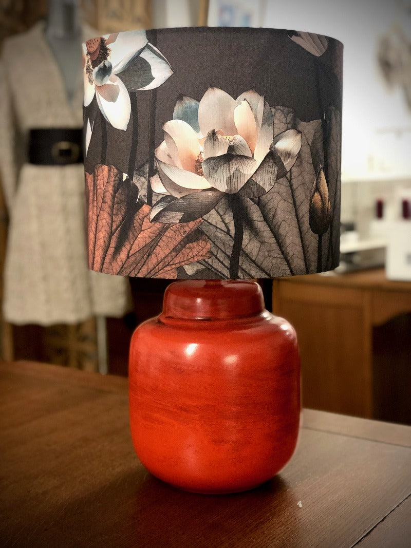 MS CHIEF DESIGNS Small Matte Ginger Jar with Lotus Night Shade