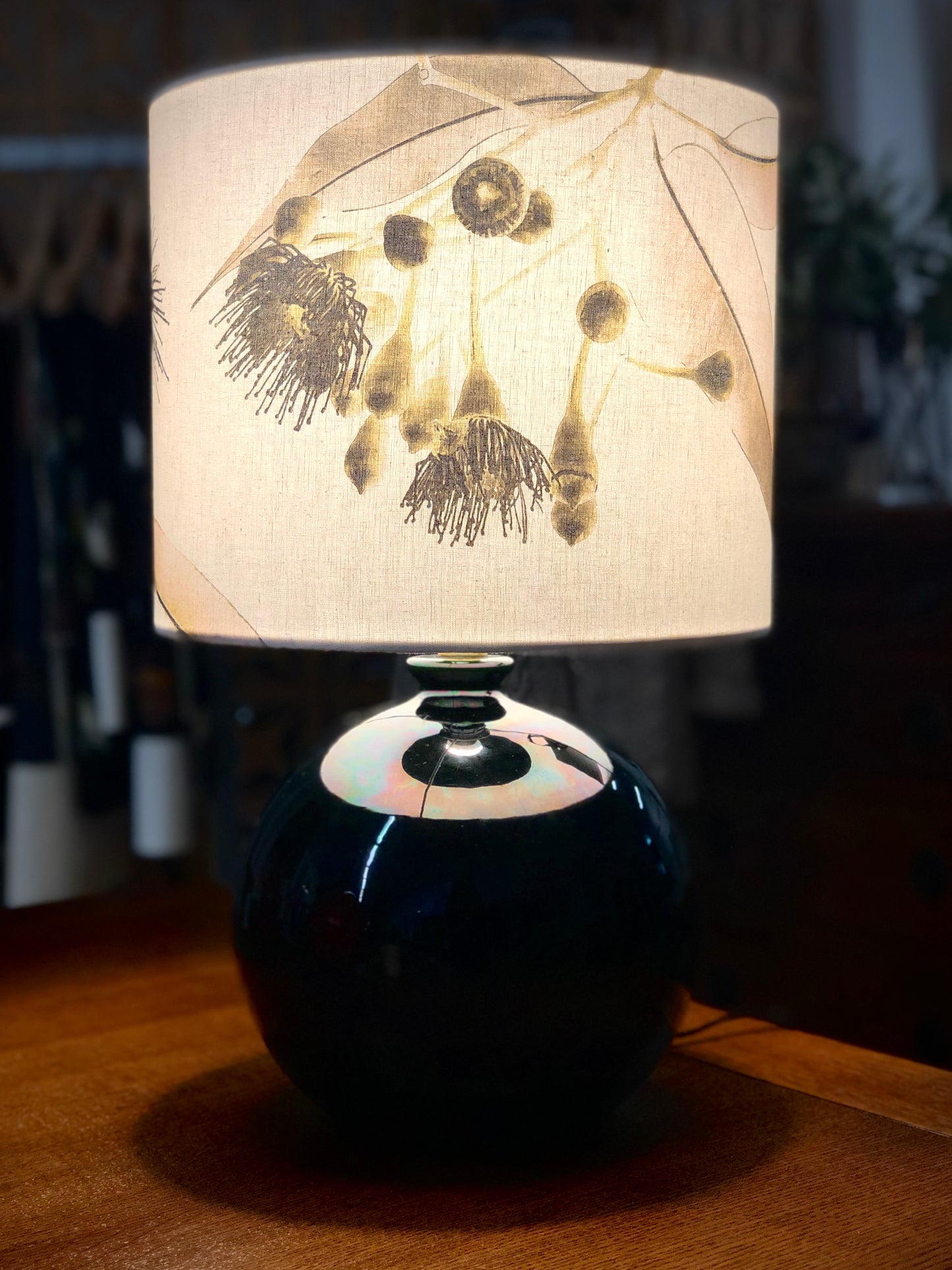 MS CHIEF DESIGNS Small Black Sphere Lamp with Kalypto Gilded Shade