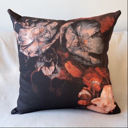 MS CHIEF DESIGNS Cushion in Titian Poppies - Linen