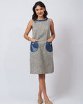Audrey Linen and Leather Dress