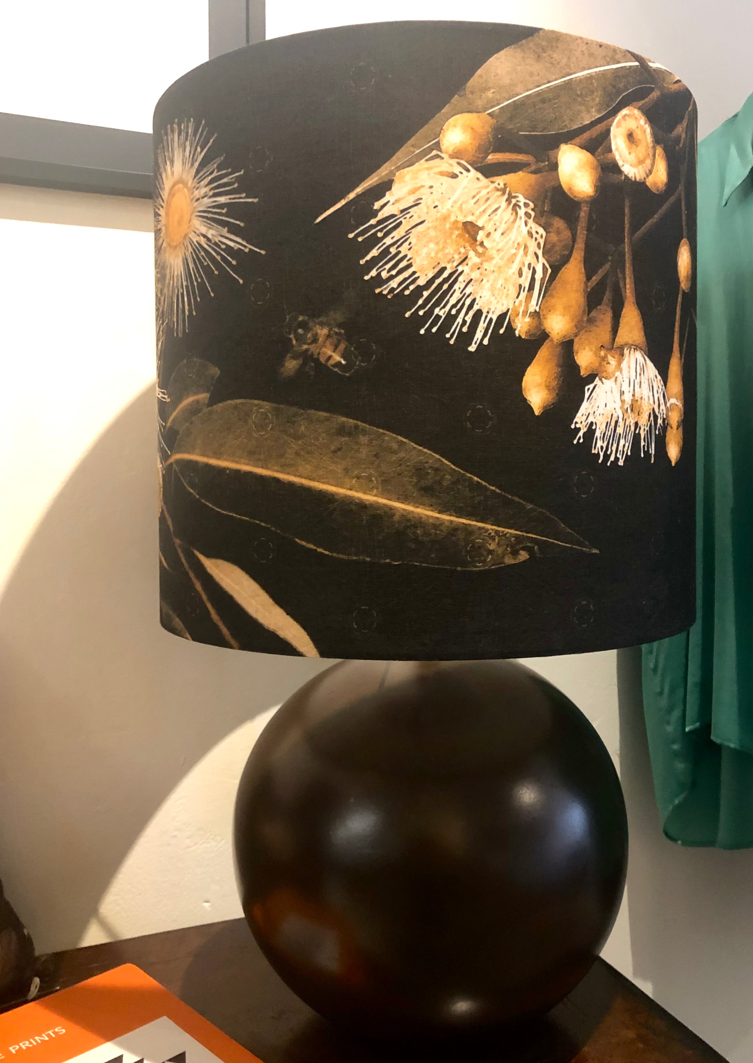 MS CHIEF DESIGNS Large Brown Sphere Lamp with Kalypto Oxide Shade