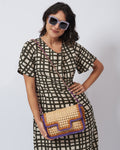 BIDINIS Ginevra Rattan and Raffia Bag in Large