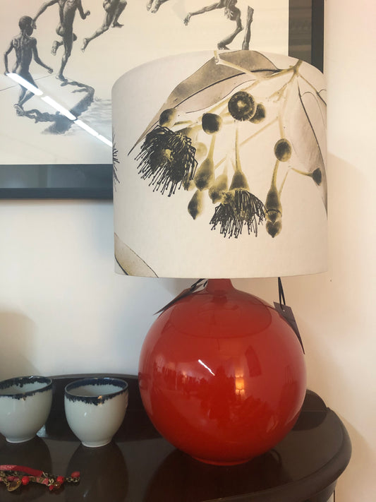MS CHIEF DESIGNS Small Red Sphere Lamp with Kalypto Gilded Shade