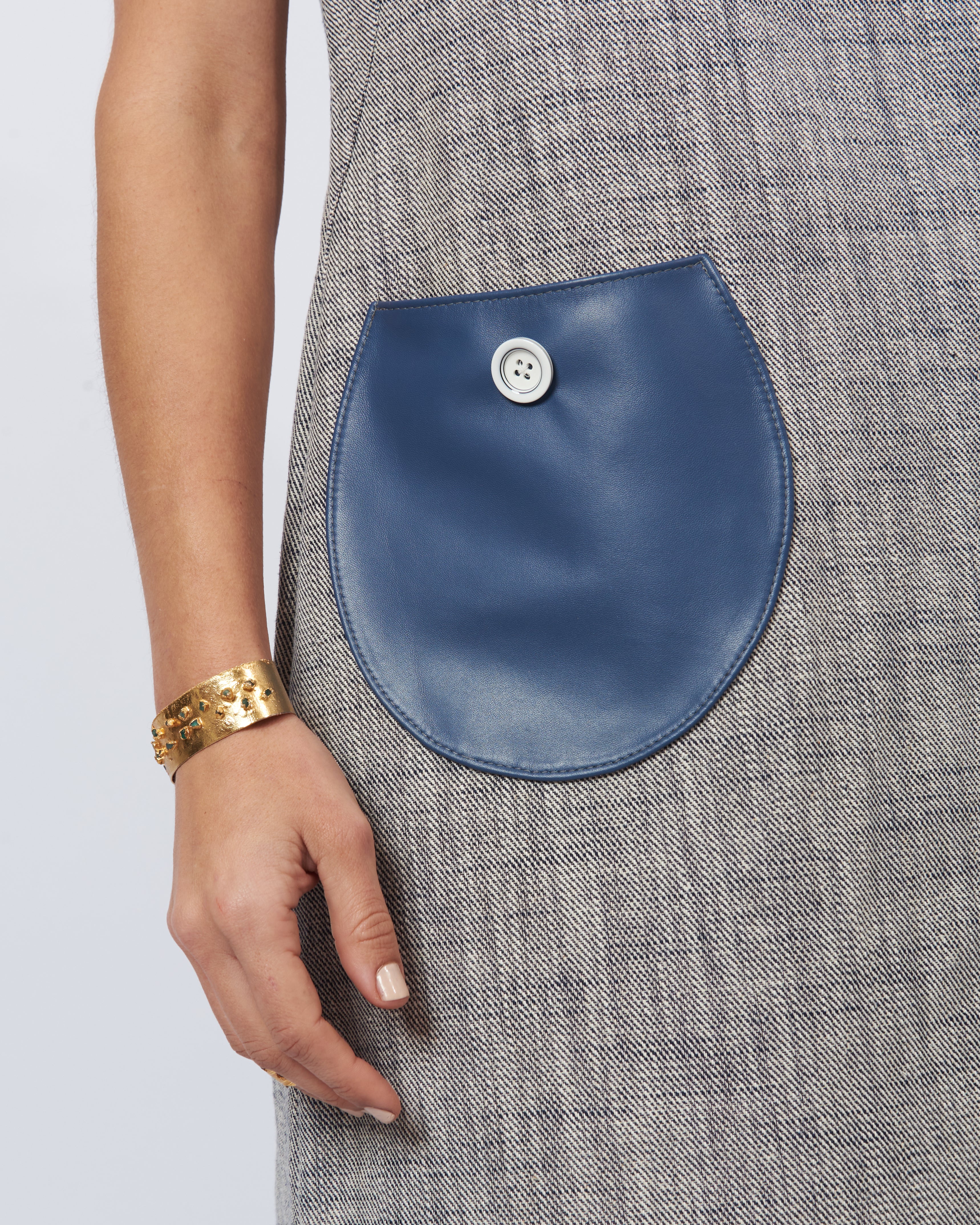 Audrey Linen and Leather Dress