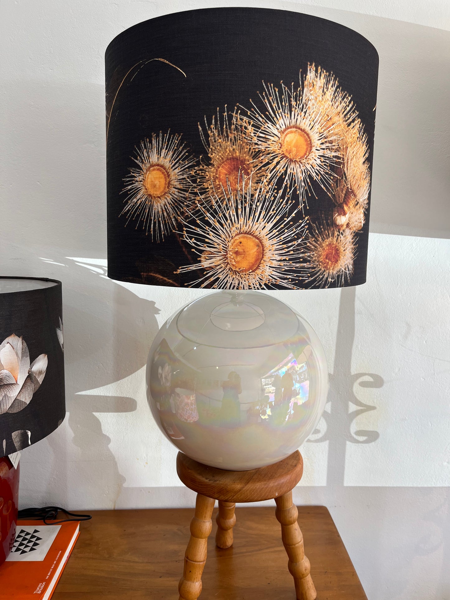 MS CHIEF DESIGNS Large Pearl Sphere Lamp with Kalypto Oxide Shade