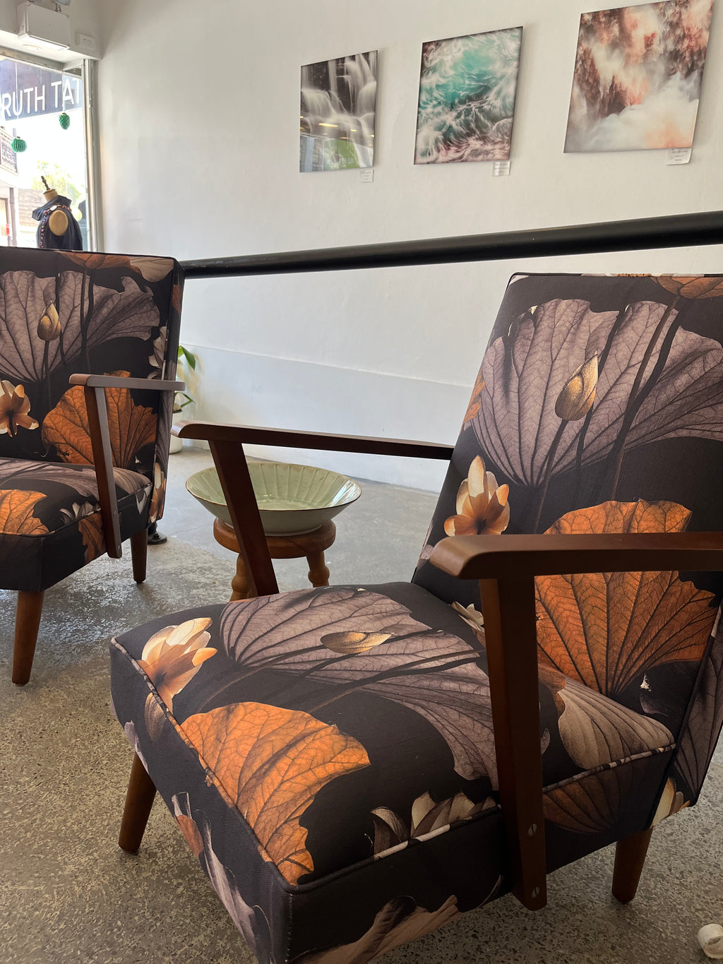 Arm Chair in Lotus Dusk Linen