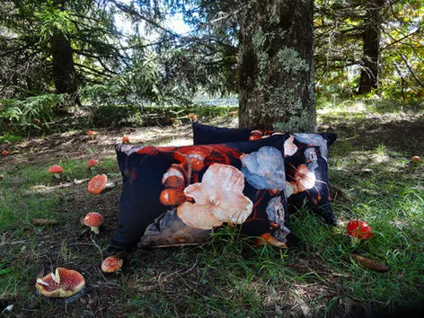 MS CHIEF DESIGNS Chenille Cushion in Titian Poppies